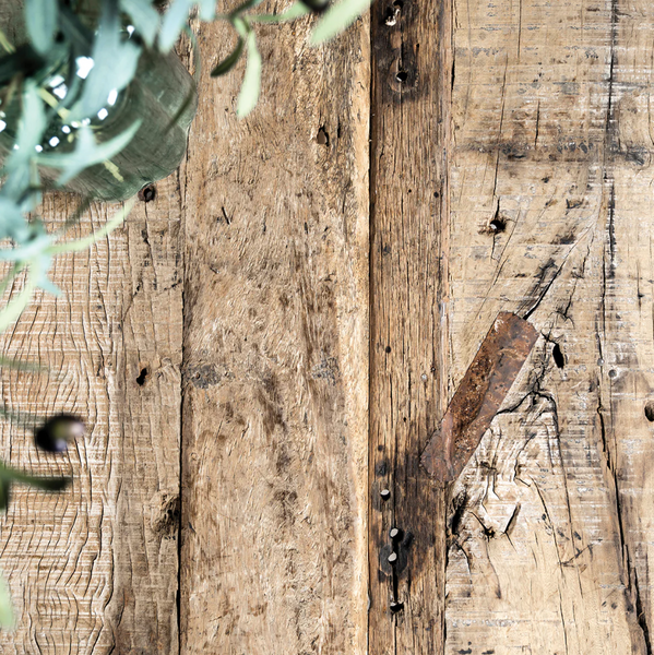 Salvaged 95" Elm Wood Doors Workshop Table - Matthew Izzo Collection