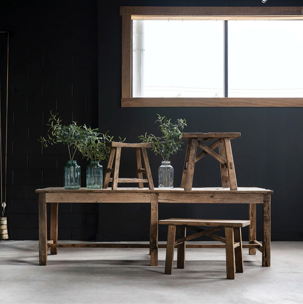 Salvaged 95" Elm Wood Doors Workshop Table - Matthew Izzo Collection