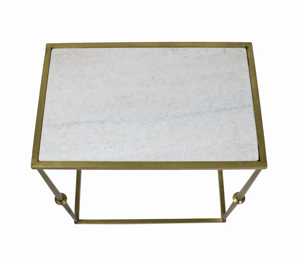 Glam Marble Top Side Table - Matthew Izzo Collection