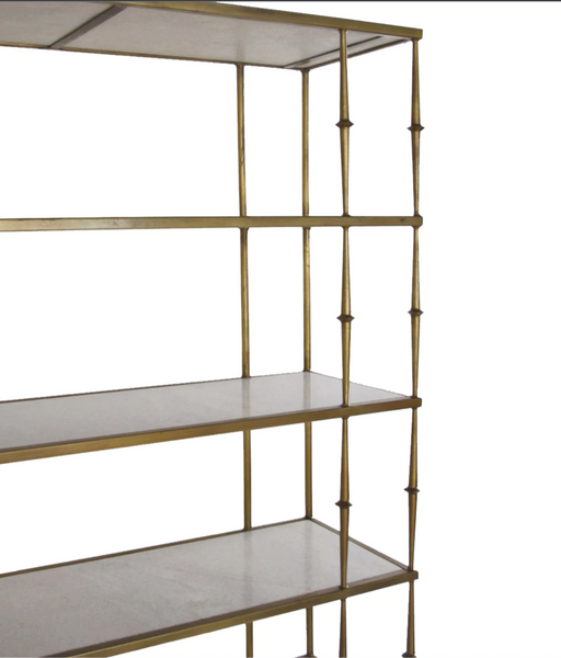 Glam Marble & Brass Open Shelf - Matthew Izzo Collection