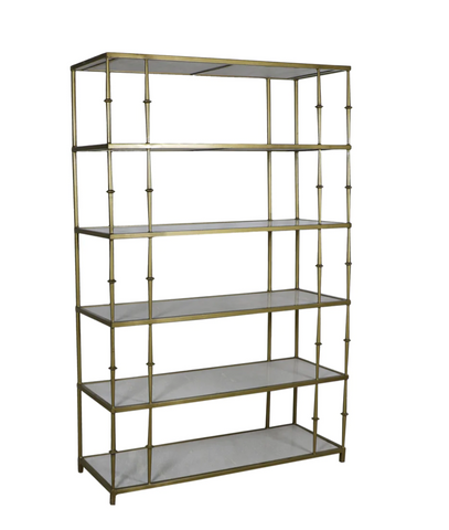 Glam Marble & Brass Open Shelf - Matthew Izzo Collection - Matthew Izzo Home