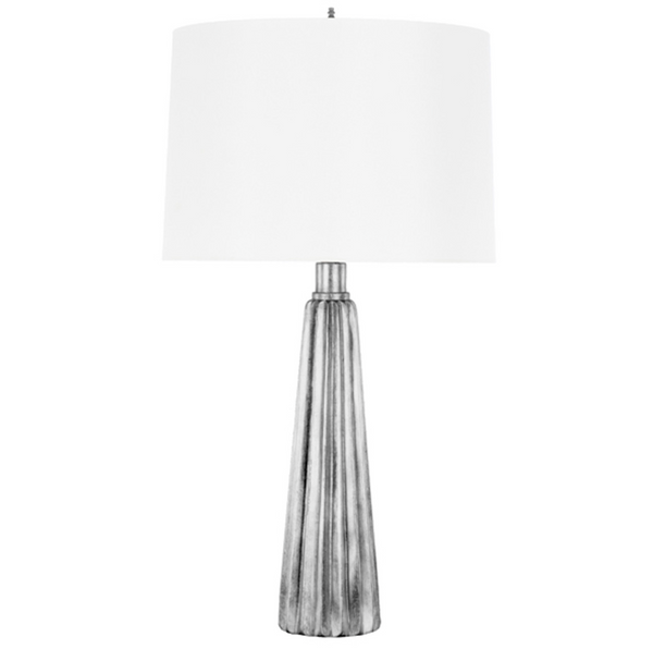 Hensley Metallic Table Lamp w/Cream Silk Shade - Gold or Silver