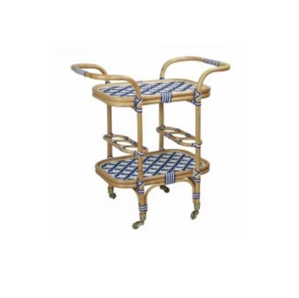 Cannes Rattan Bar Cart - Matthew Izzo Collection