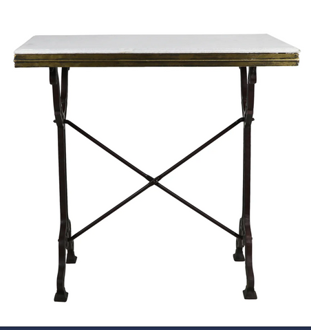 Avignon Small Rectangle Marble Bistro Table - Matthew Izzo Collection - Matthew Izzo Home