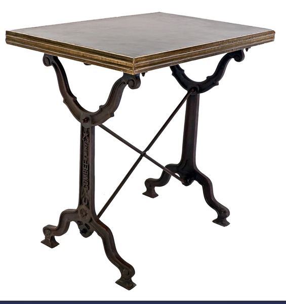Avignon 32" Square Black Cast Iron Bistro Table - Matthew Izzo Collection