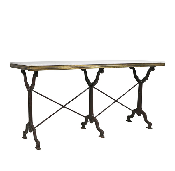 Avignon 63" Marble Top & Cast Iron Bistro Table - Matthew Izzo Collection