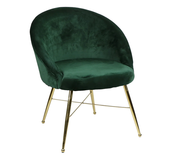 Chantilly Velvet & Brushed Brass Side Chair - Matthew Izzo Collection
