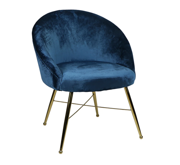 Chantilly Velvet & Brushed Brass Side Chair - Matthew Izzo Collection