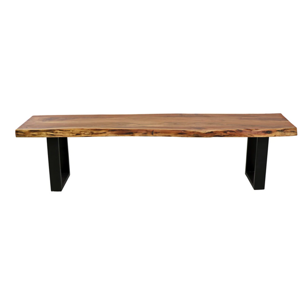 Construct Live Edge Reclaimed Wood & Metal 72" Bench - Matthew Izzo Collection