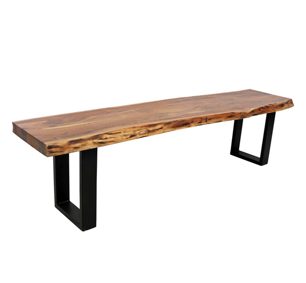 Construct Live Edge Reclaimed Wood & Metal 72" Bench - Matthew Izzo Collection