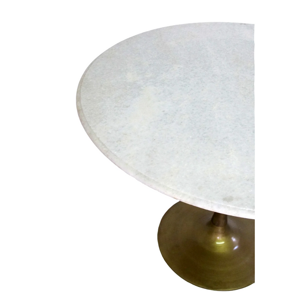 Tulip 39" Round Marble & Brass Dining Table - Matthew Izzo Collection