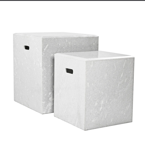 Bella Marble Cube Set/2 -  Matthew Izzo Collection - Matthew Izzo Home