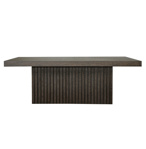 Tyson Slatted Oak Pedestal Coffee Table - Espresso or Natural Oak