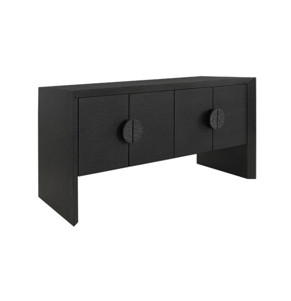 Colt Four Door Buffet - Natural Grasscloth or Painted Black