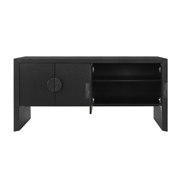 Colt Four Door Buffet - Natural Grasscloth or Painted Black
