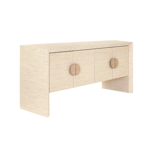 Colt Four Door Buffet - Natural Grasscloth or Painted Black