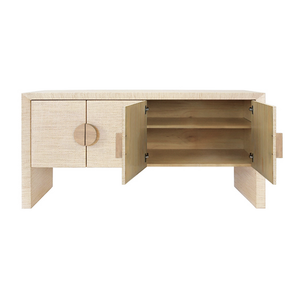 Colt Four Door Buffet - Natural Grasscloth or Painted Black