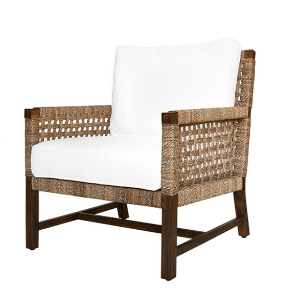 Harmon Seagrass & Mindi Wood Club Chair