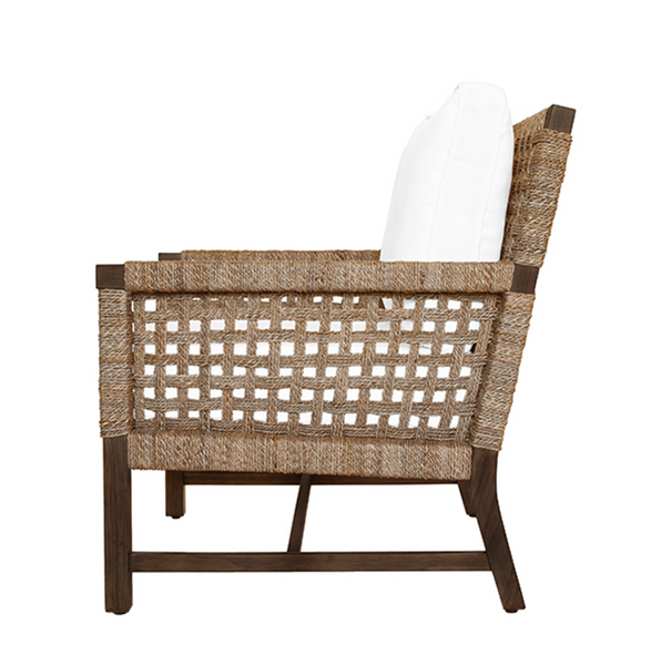 Harmon Seagrass & Mindi Wood Club Chair
