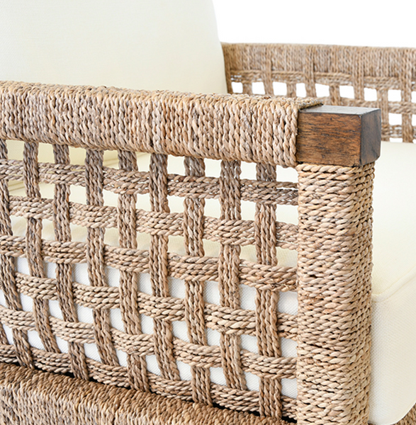 Harmon Seagrass & Mindi Wood Club Chair