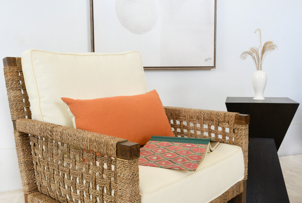 Harmon Seagrass & Mindi Wood Club Chair