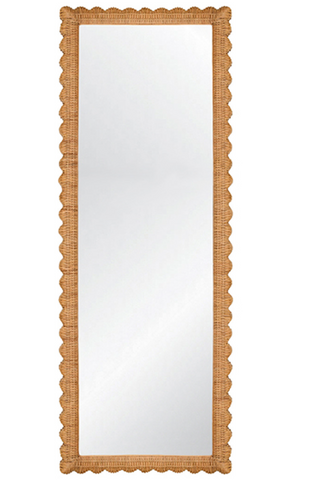 Worlds Away Britton Rattan Floor Mirror - Matthew Izzo Home