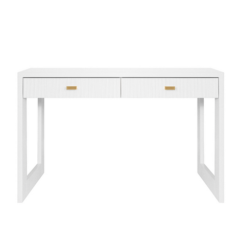 Worlds Away Larkin Matte White Lacquer Desk - Matthew Izzo Home