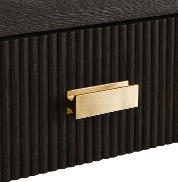 Larkin Two Drawer Desk - Natural Oak w/Brass Pulls