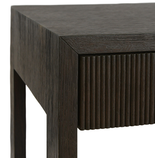 Larkin Two Drawer Desk - Natural Oak w/Brass Pulls