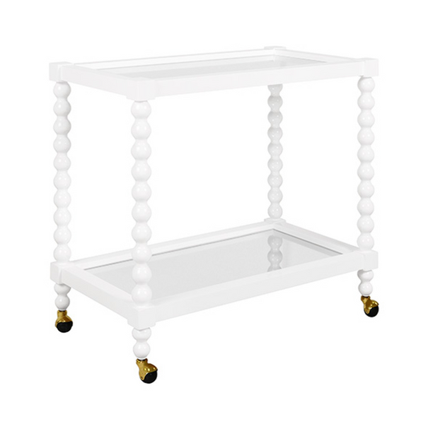 Isadore Cerused Oak Two Tier Bar Cart
