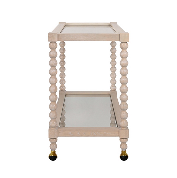 Isadore Cerused Oak Two Tier Bar Cart