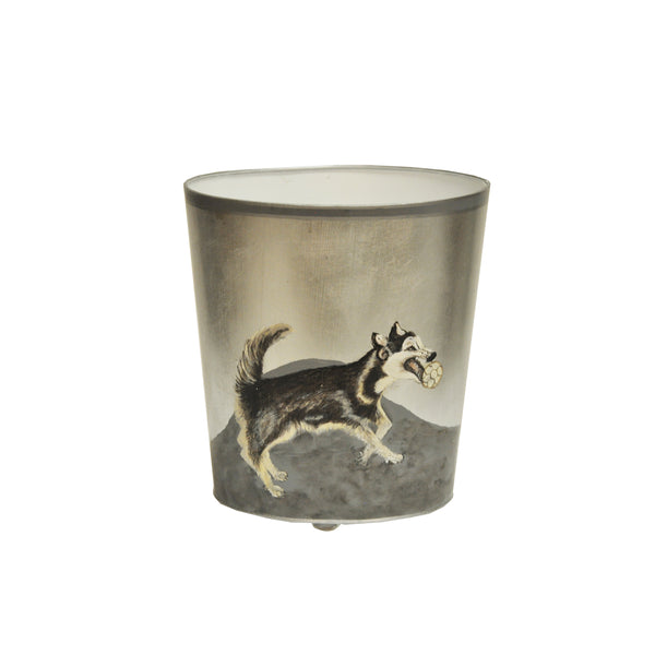 Canine Handpainted Oval Metal Waste Basket - 7 Design Options