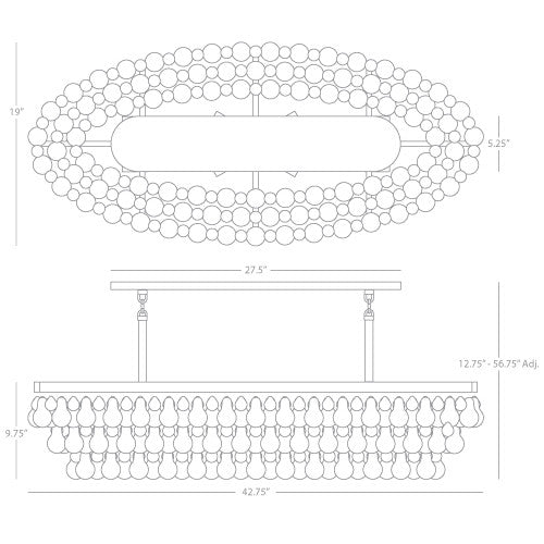 Robert Abbey Bling Oval Chandelier