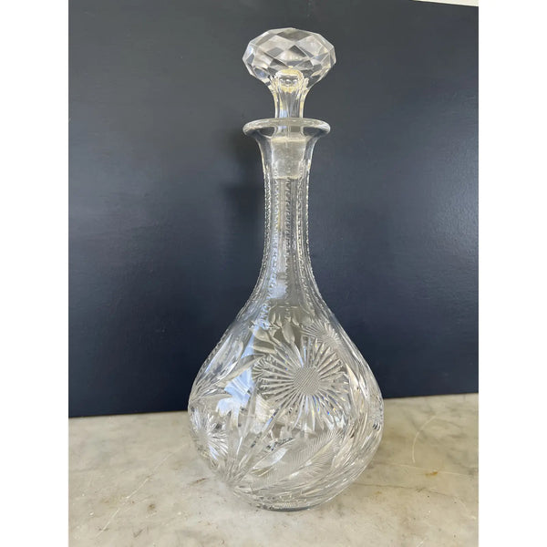 Antique Cut Crystal Bar Decanter