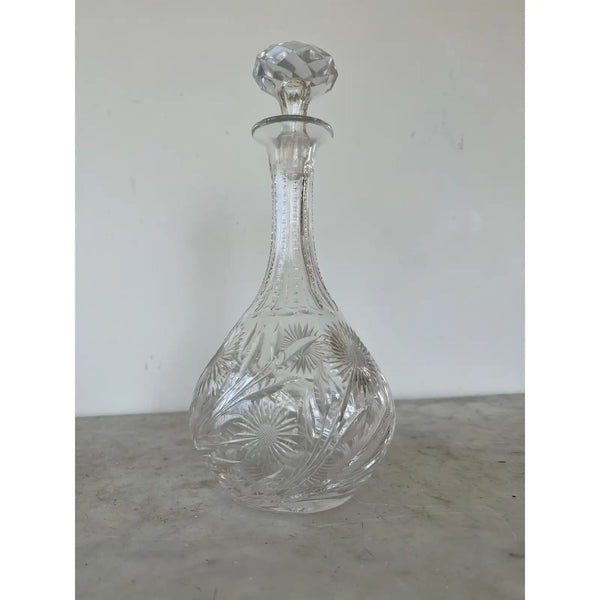 Antique Cut Crystal Bar Decanter
