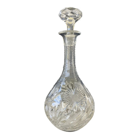 Antique Cut Crystal Bar Decanter - Matthew Izzo Home