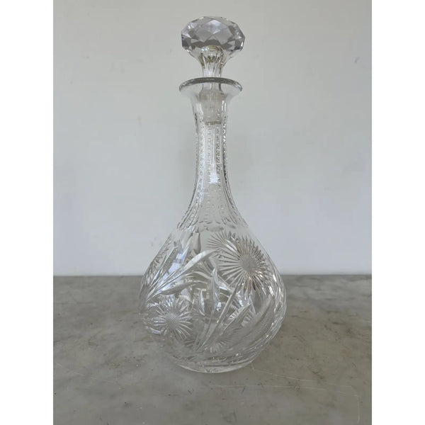 Antique Cut Crystal Bar Decanter