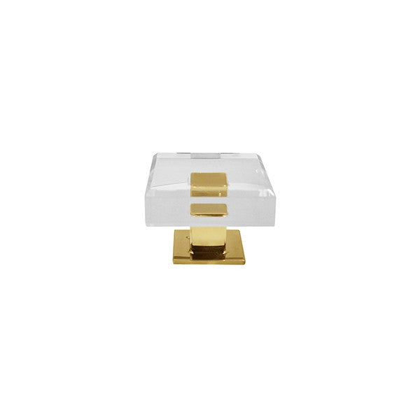 Baker Modern Acrylic Cabinet Knob - Brass or Nickel