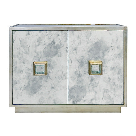 Winslow Two Door Antique Mirror Cabinet - Gold or Silver Leaf