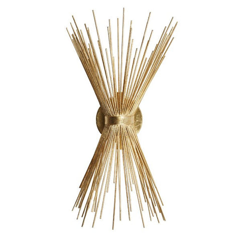 Worlds Away Cornell Gold Leaf Wall Sconce - Matthew Izzo Home