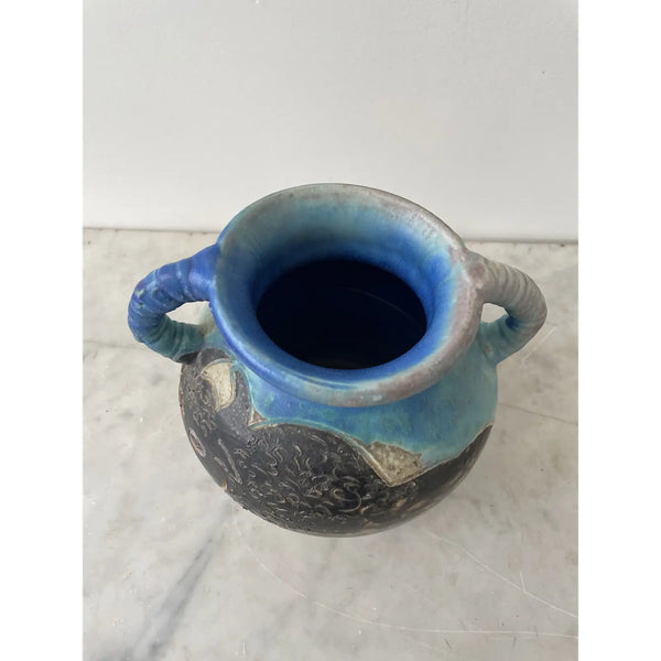 George Johnson Pottery, Urn with Handles - Animal Design