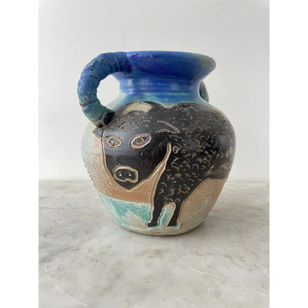 George Johnson Pottery, Urn with Handles - Animal Design