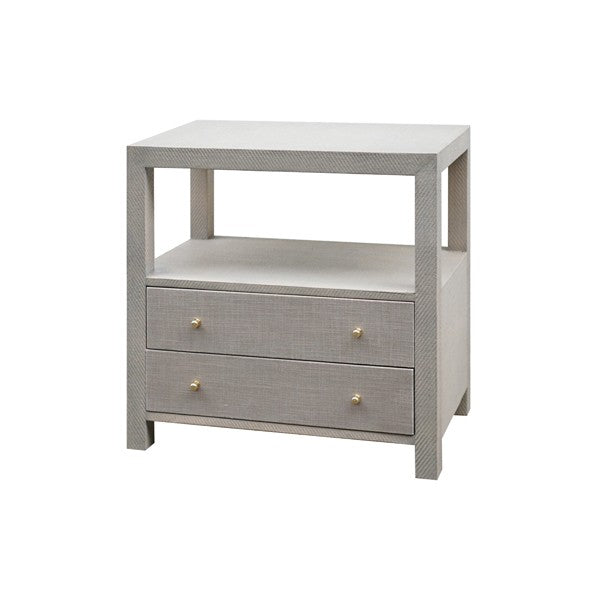 Hattie Side Table - Grey Grasscloth or Natural Grasscloth w/White Lacquer