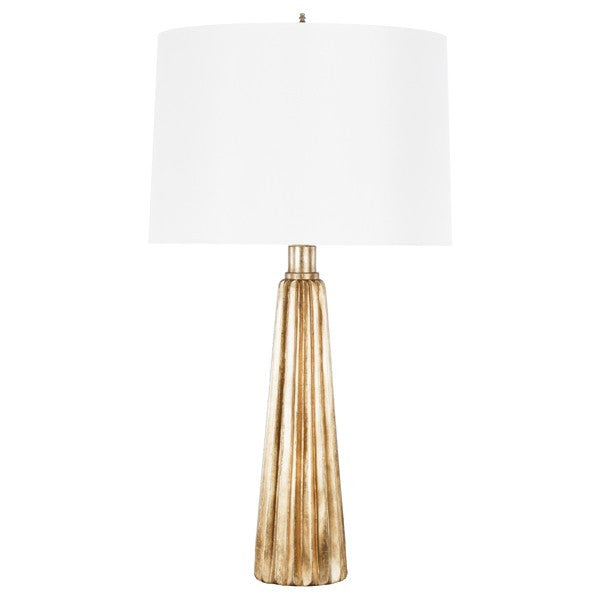 Hensley Metallic Table Lamp w/Cream Silk Shade - Gold or Silver