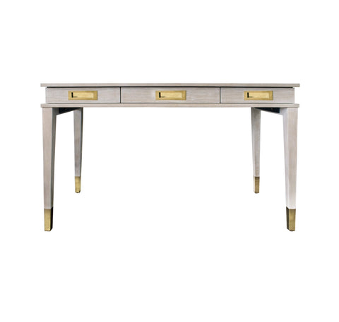 Worlds Away Plato Oak 3 Drawer Desk - Matthew Izzo Home