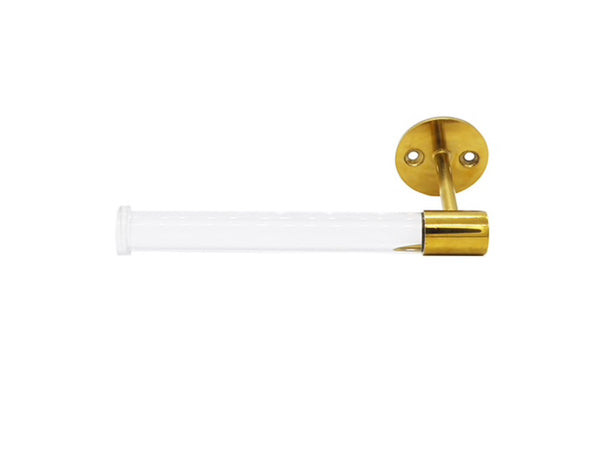 Duffy Acrylic Toilet Paper Holder with Brass Accents