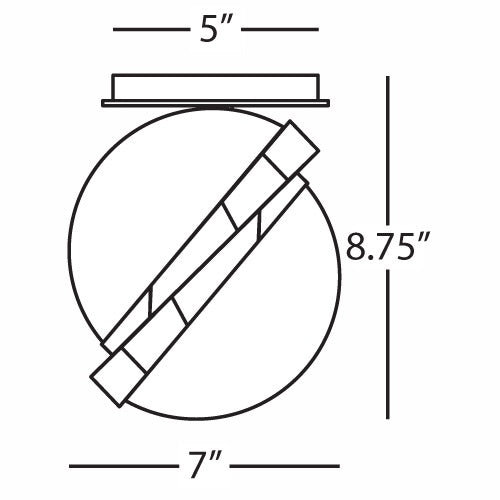 Michael Berman Brut Deep Patina Bronze Flushmount