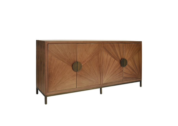 Emory Four Door Buffet - Walnut & Bronze