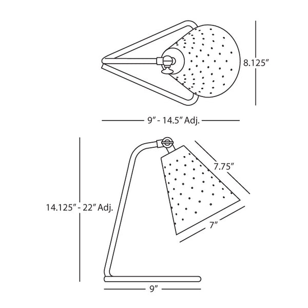 Robert Abbey Pierce Red Task Table Lamp