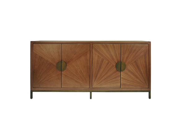 Emory Four Door Buffet - Walnut & Bronze